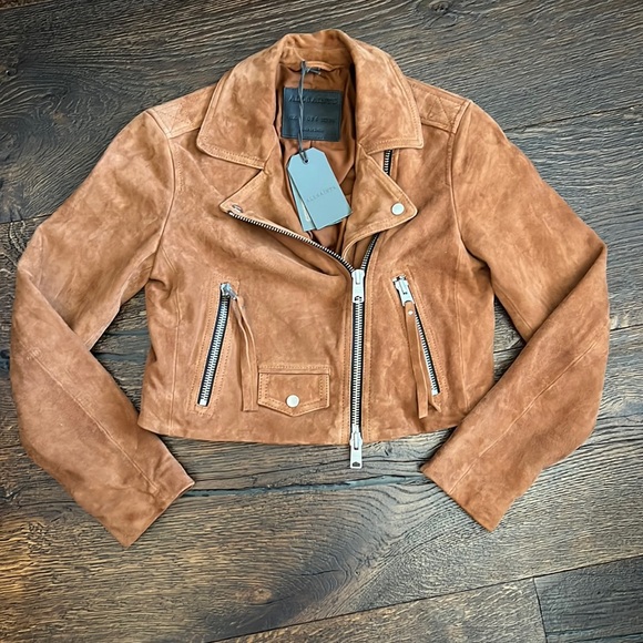 All Saints Jackets & Blazers - All Saints Elora Suede Biker Jacket